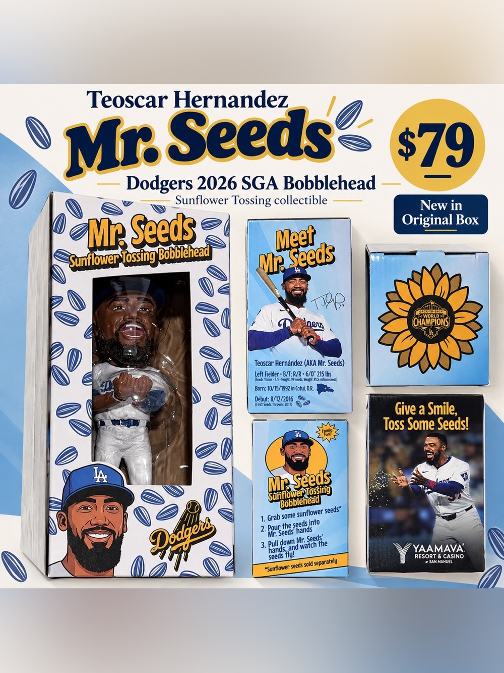 Teoscar Hernandez Mr Seeds
Dodgers 2026 SGA Bobblehead
NEW and UNOPENED